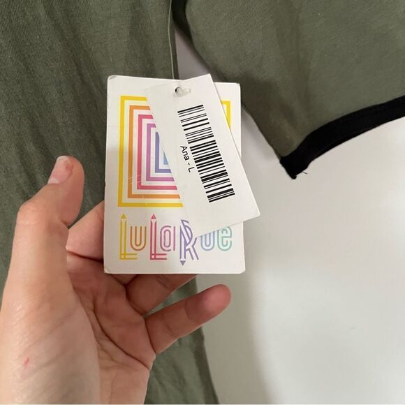 NWT LulaRoe Olive Green Ana Short Sleeve Maxi Dress - Picture 4 of 6